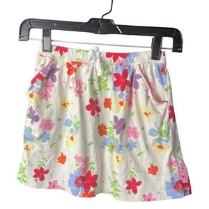 Hanna Andersson Kids Girls White Multicolor Floral Skirt Size 120cm/6-7